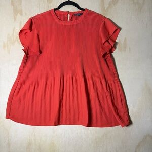 Adrianna Papell Reddish-Orange Pleated Blouse